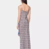 Vestido largo de satén estampado