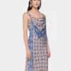 Vestido largo de satén estampado