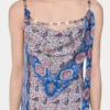 Vestido largo de satén estampado