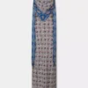 Vestido largo de satén estampado