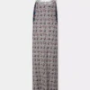Vestido largo de satén estampado