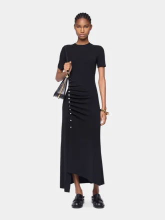 Vestido largo drapeado de jersey