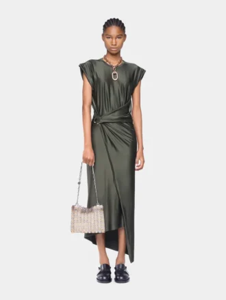 Vestido largo drapeado de jersey