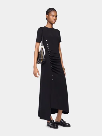 Vestido largo drapeado de jersey