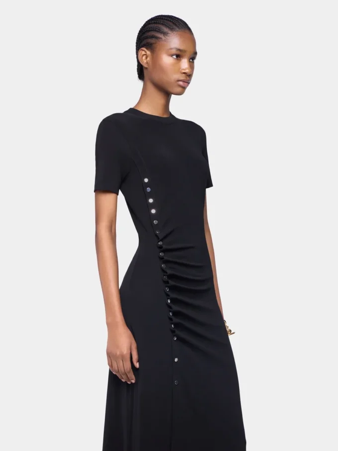 Vestido largo drapeado de jersey