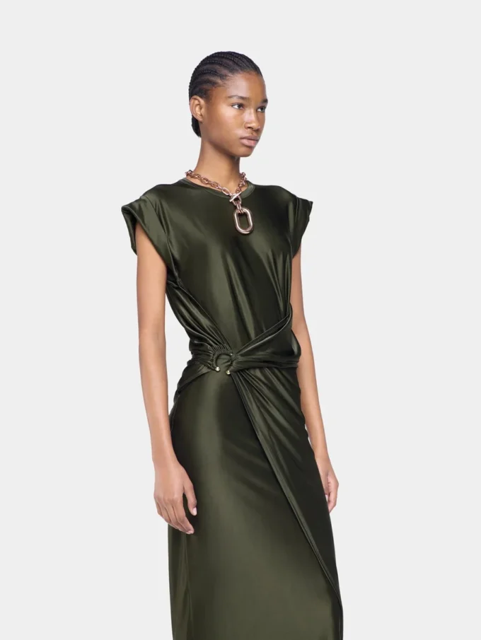 Vestido largo drapeado de jersey