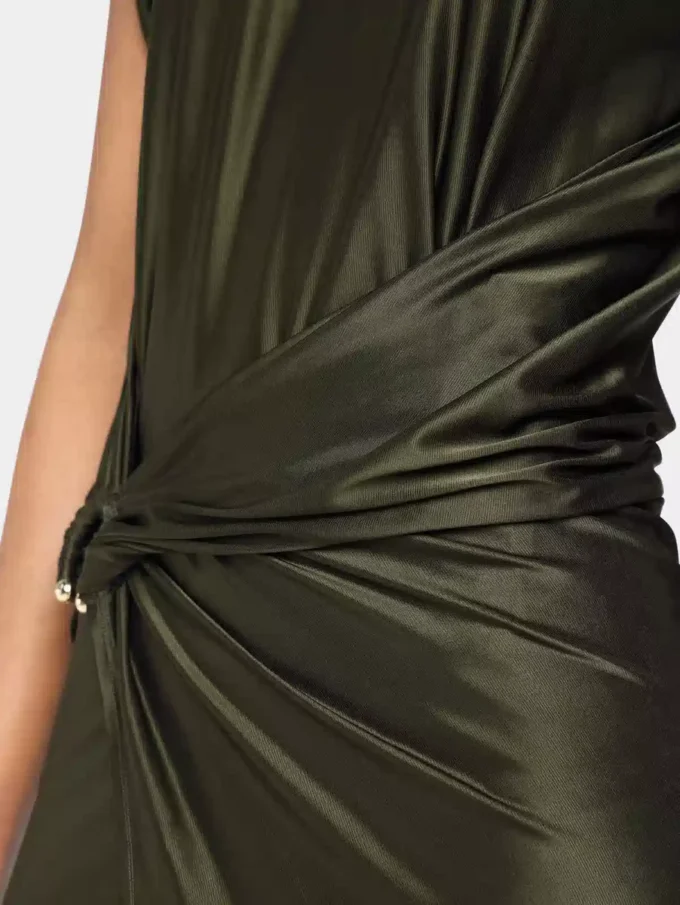 Vestido largo drapeado de jersey
