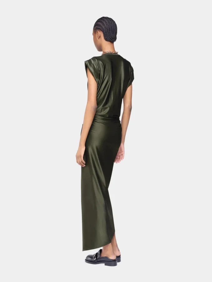 Vestido largo drapeado de jersey