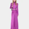 Vestido largo fucsia de jersey