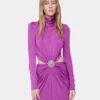 Vestido largo fucsia de jersey