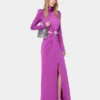 Vestido largo fucsia de jersey