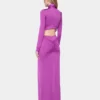 Vestido largo fucsia de jersey