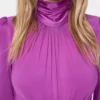 Vestido largo fucsia de jersey
