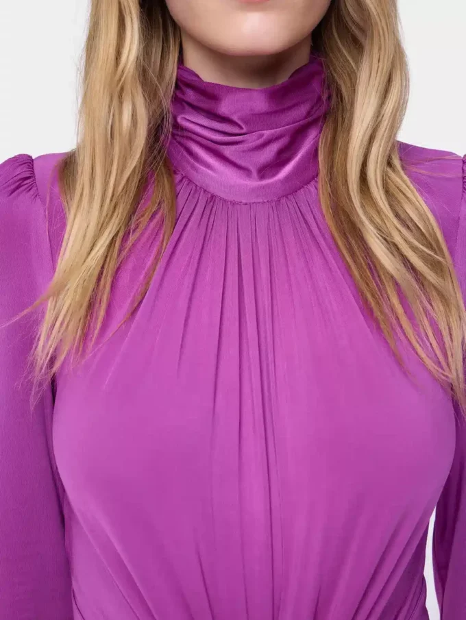 Vestido largo fucsia de jersey