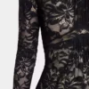 Vestido largo negro de encaje