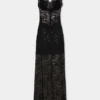 Vestido largo negro de encaje