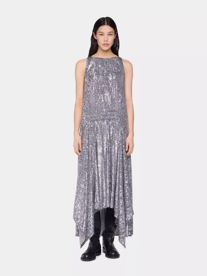 Vestido midi con lentejuelas