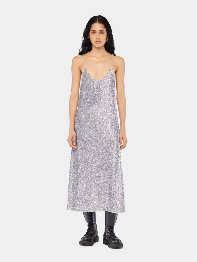 Vestido midi con lentejuelas