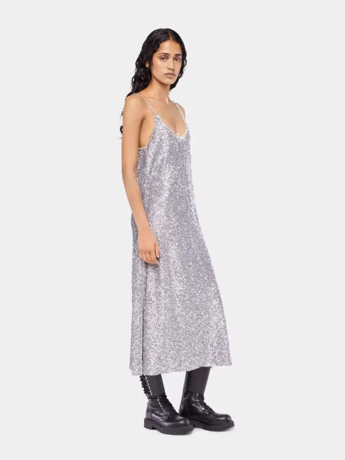 Vestido midi con lentejuelas