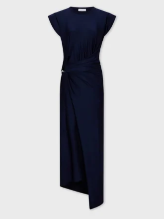 Vestido midi de jersey con perforaciones