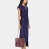 Vestido midi de jersey con perforaciones
