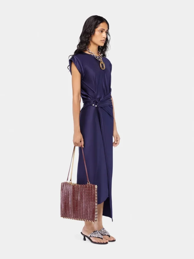 Vestido midi de jersey con perforaciones