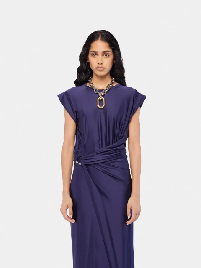 Vestido midi de jersey con perforaciones