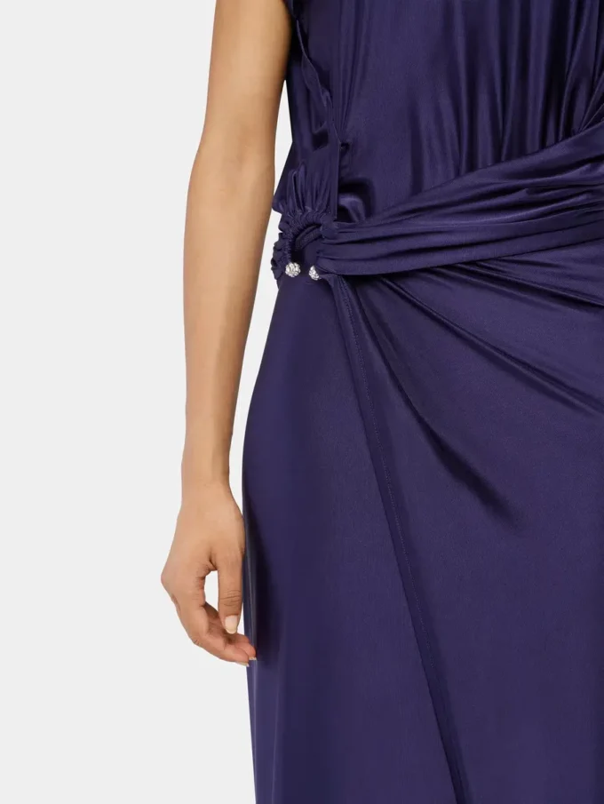 Vestido midi de jersey con perforaciones