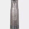 Vestido midi de malla estampada