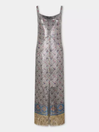 Vestido midi de malla estampada