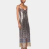Vestido midi de malla estampada