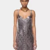 Vestido midi de malla estampada