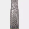Vestido midi de malla estampada