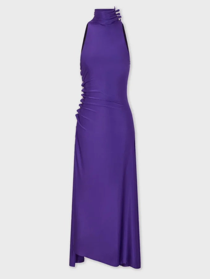 Vestido midi drapeado de jersey