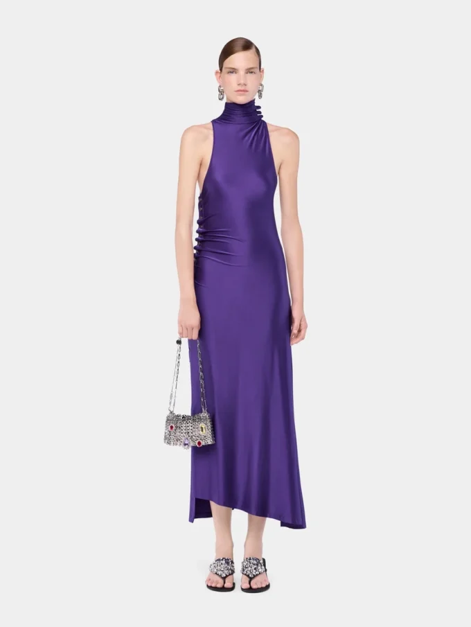 Vestido midi drapeado de jersey