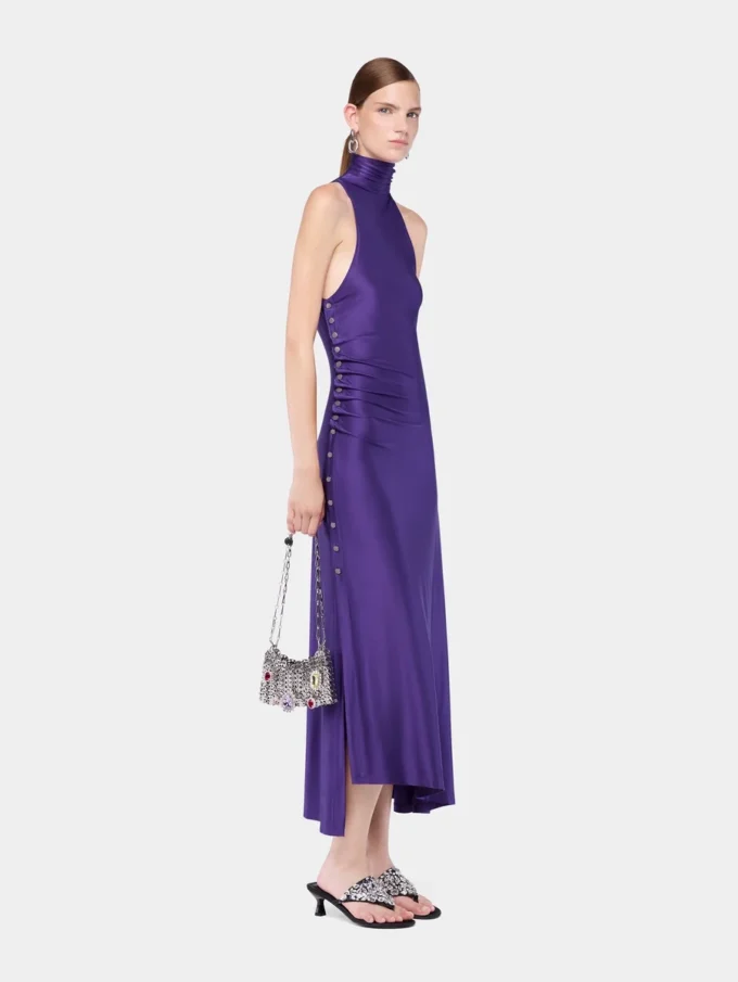 Vestido midi drapeado de jersey