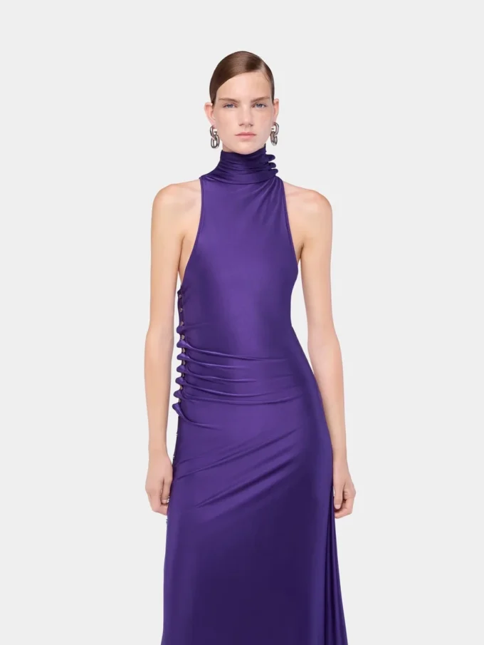 Vestido midi drapeado de jersey