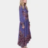 Vestido midi drapeado de jersey estampado