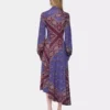Vestido midi drapeado de jersey estampado