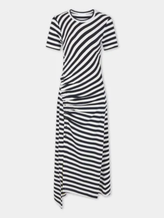 Vestido midi drapeado de lana